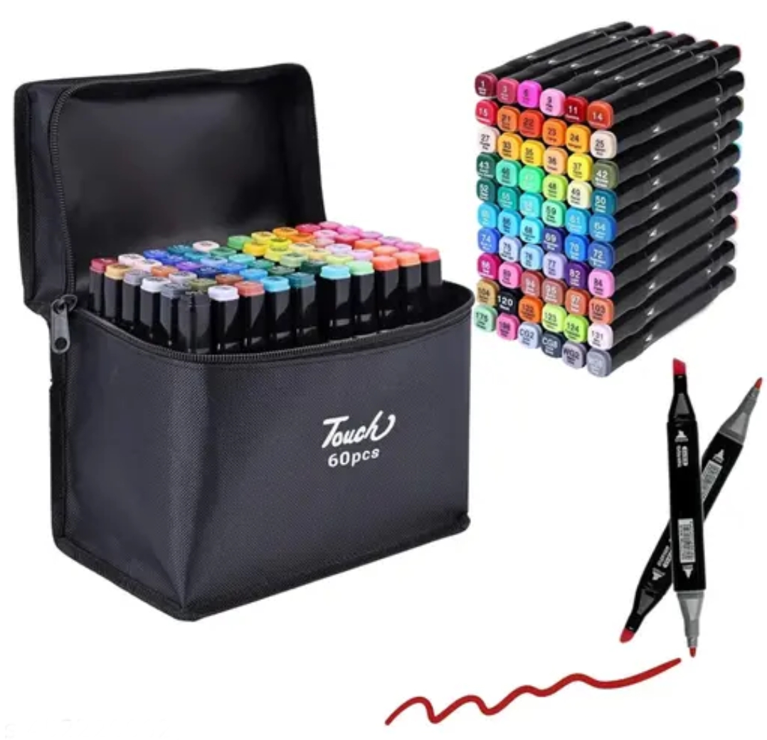 Colour Marker Set dual tip 60 pcs