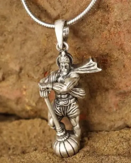 Trending stylish silver plated religious lord hanuman locket for Men/ boys